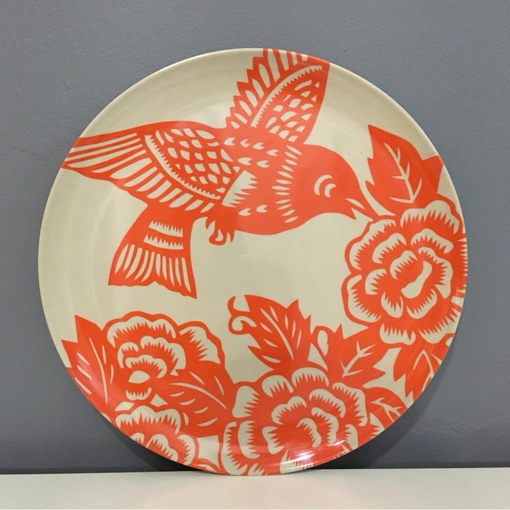๐ฆ THOMAS PAUL Aviary Melamine Dinner Plates, set of 4 โ VGUC - Picture 2 of 9